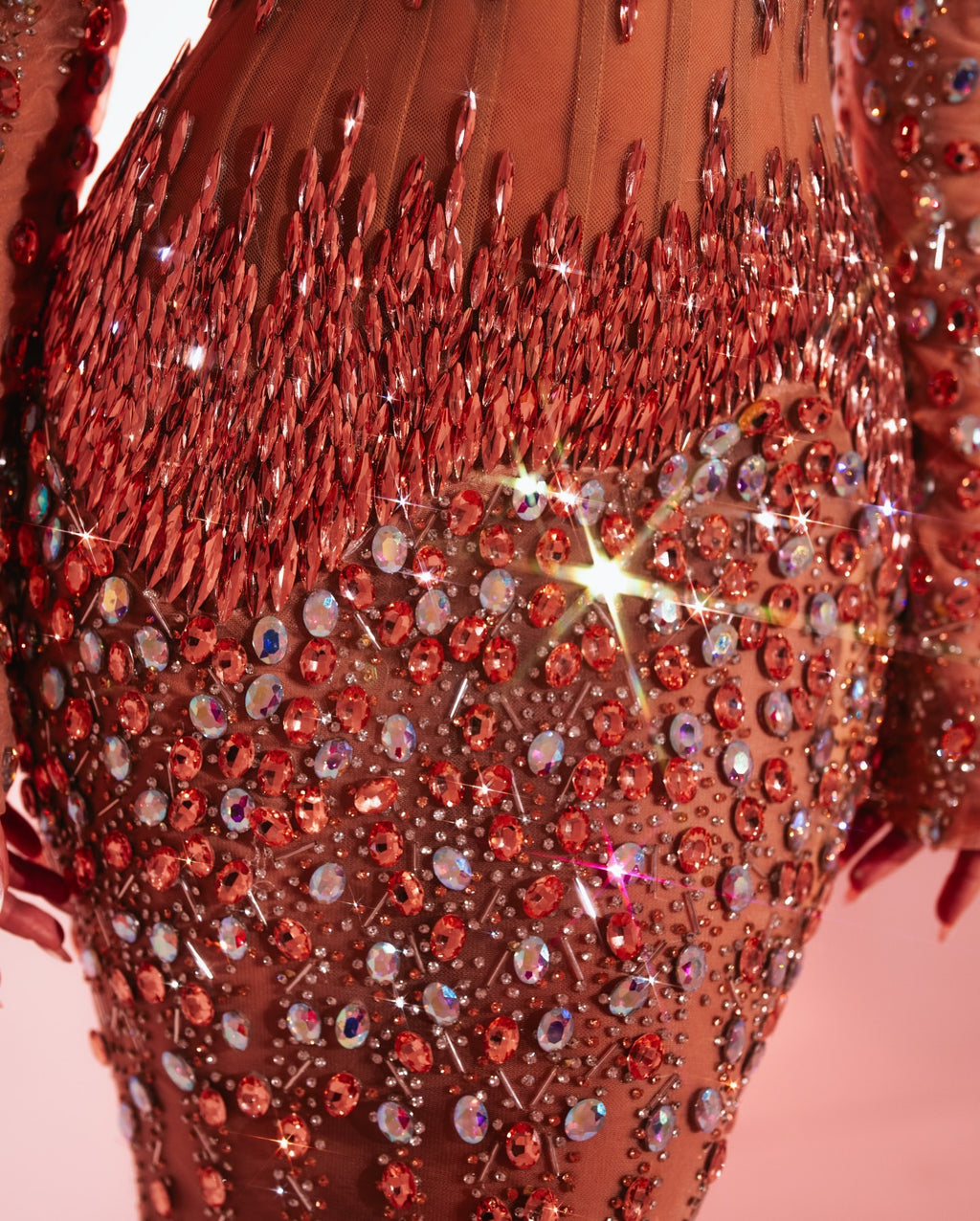 Rent Kosovo Designer Dress - BLINI “VELISE ROSE GOLD LONG DRESS WITH CRYSTALS”